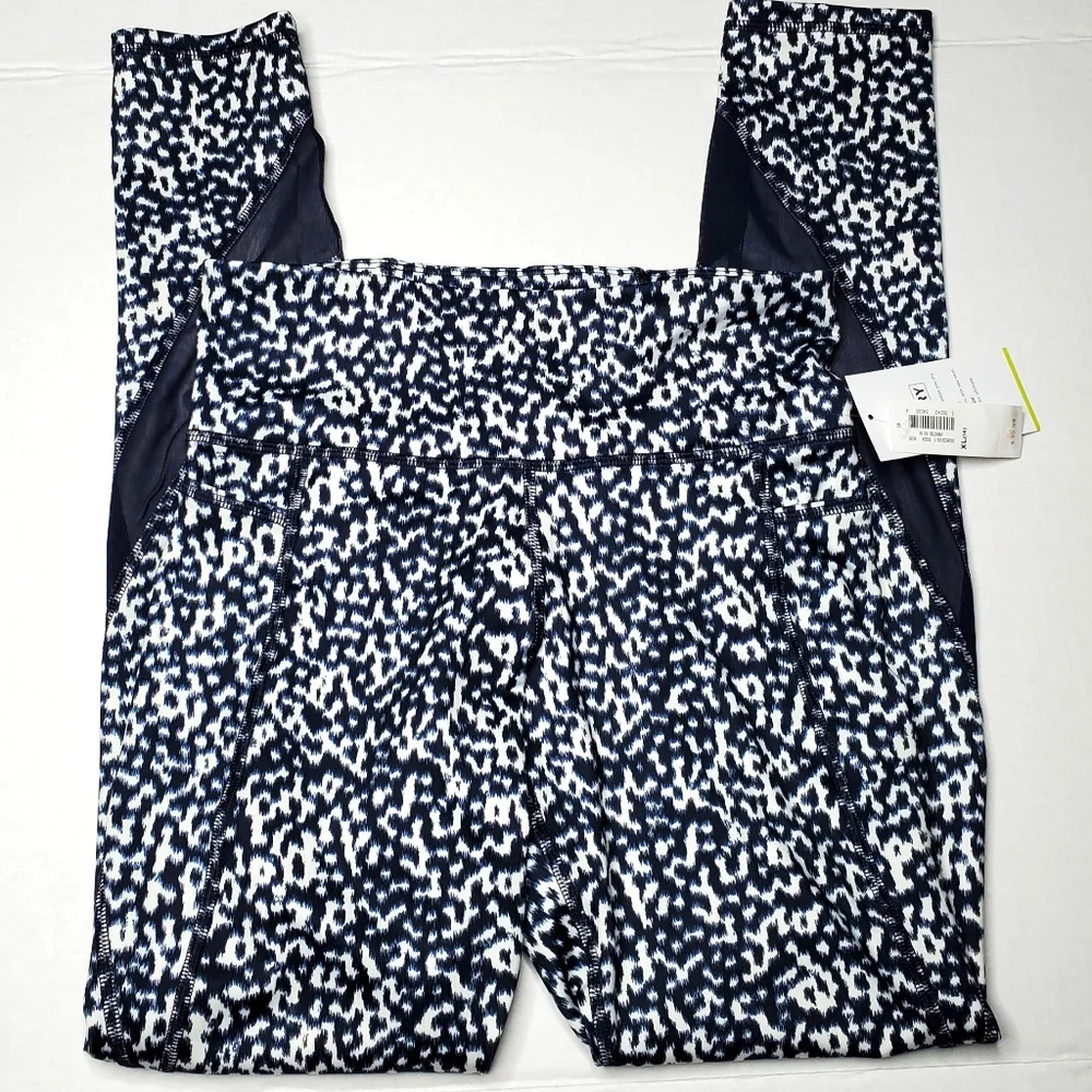 Old Navy Navy and White Abstract Print Kids Leggings
